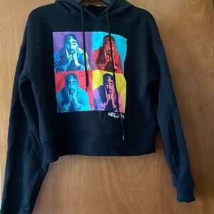 Tupac crop top hoodie